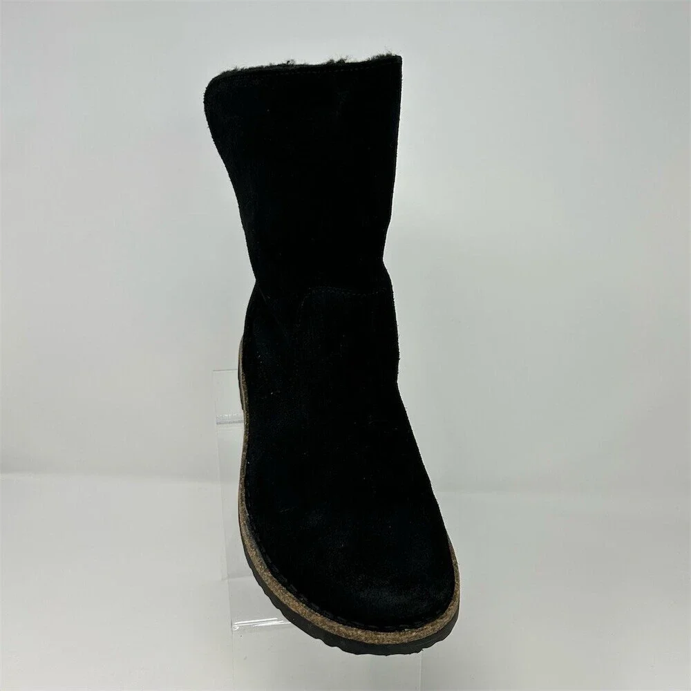 Birkenstock Uppsala Shearling Womens Mid-Calf Winter Boots Black Buckle EU 40 - Picture 2 of 11